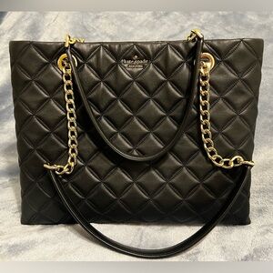 KATE SPADE New York BLACK Diamond
Quilt Leather Tote Handbag
